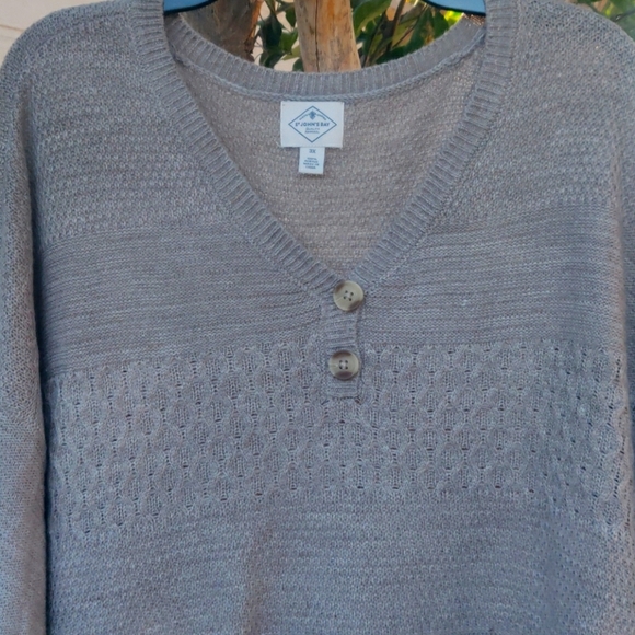 St. John's Bay-Plus Womens Henley Neck Long Sleeve - Picture 3 of 8
